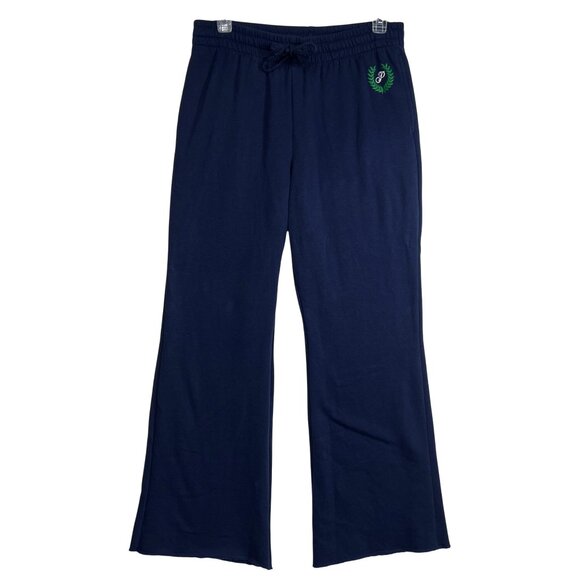 Victorias Secret Pink Navy Lounge Pants Cotton/Polyester Blend Elastic Waist XL - Picture 1 of 7